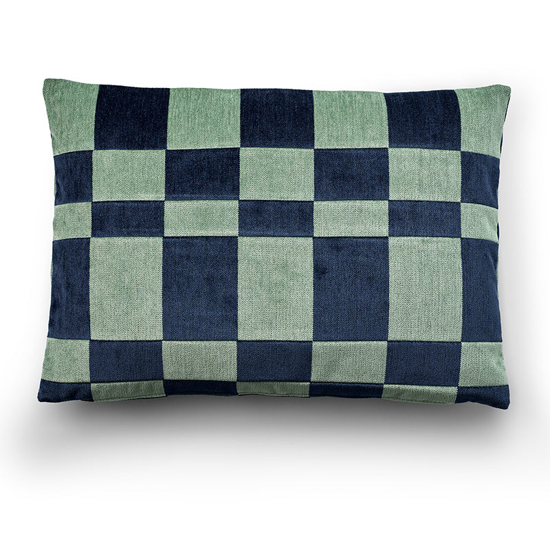 Luna cushion in green and navy
