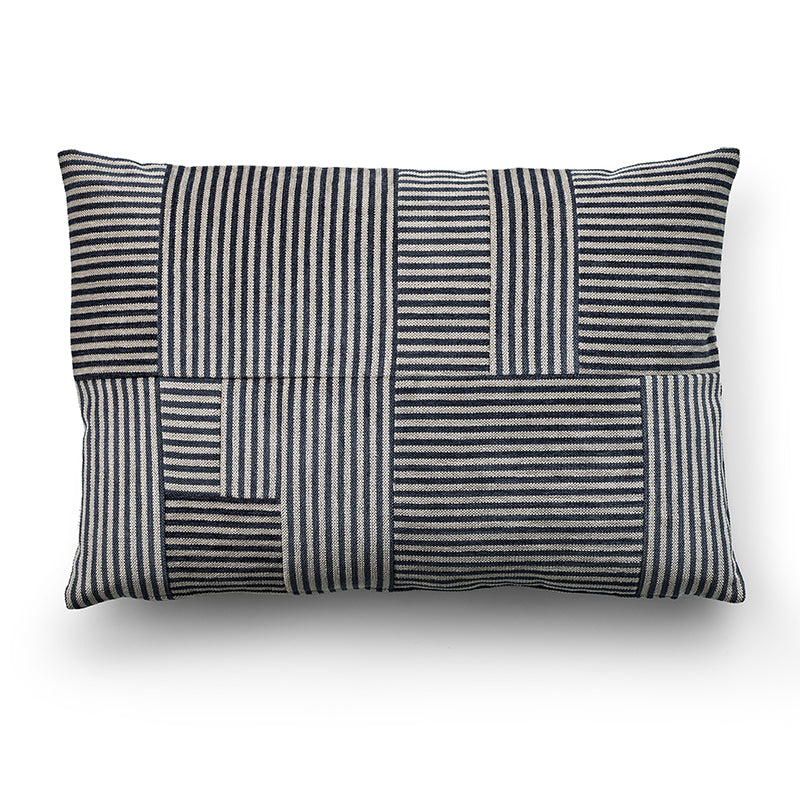 Mist cushion in navy and white