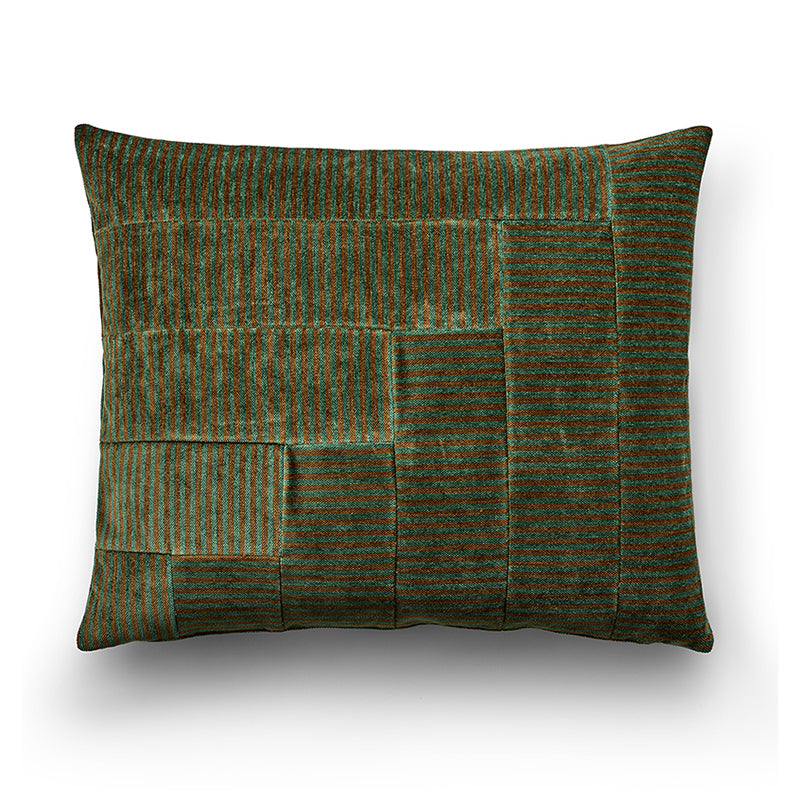 Zephyr cushion in green and brown