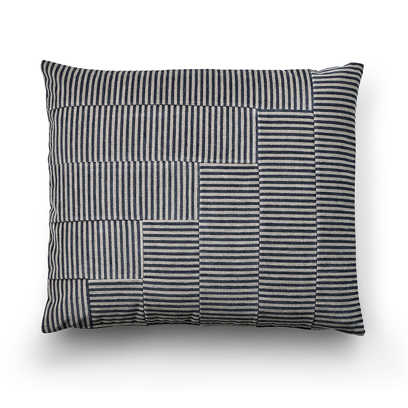 Zephyr cushion in navy and white