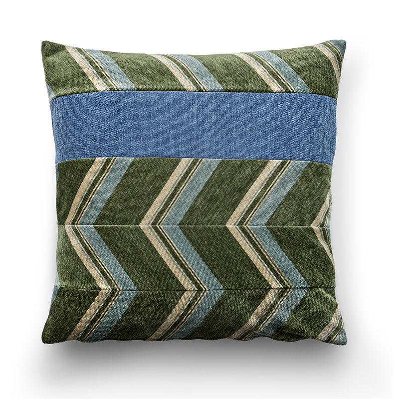 Quill green and blue cushion