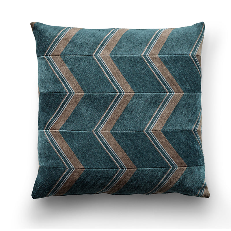 Blaze teal and beige cushion