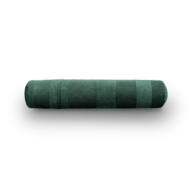 Meadow indoor cylindrical cushion in emerald green